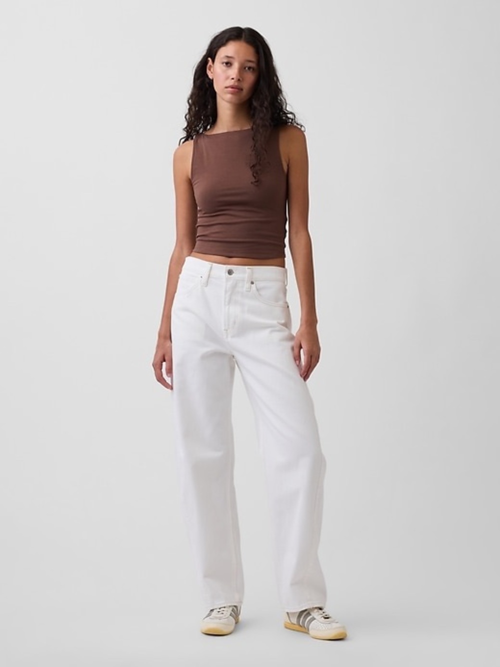 Gap High Rise Barrel Jeans Optic White Size 28